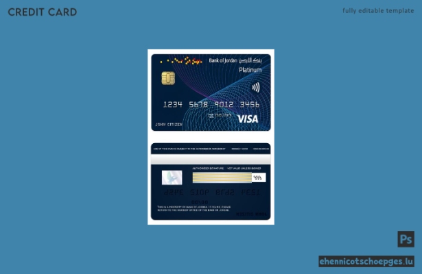 Beispielvorschau der Bank of Jordan Visa Platinum Card